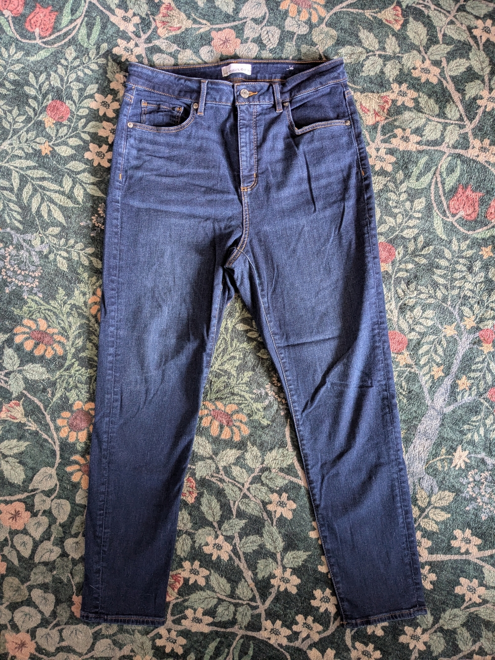 LOFT High-Rise Indigo Slim Taper Jeans
